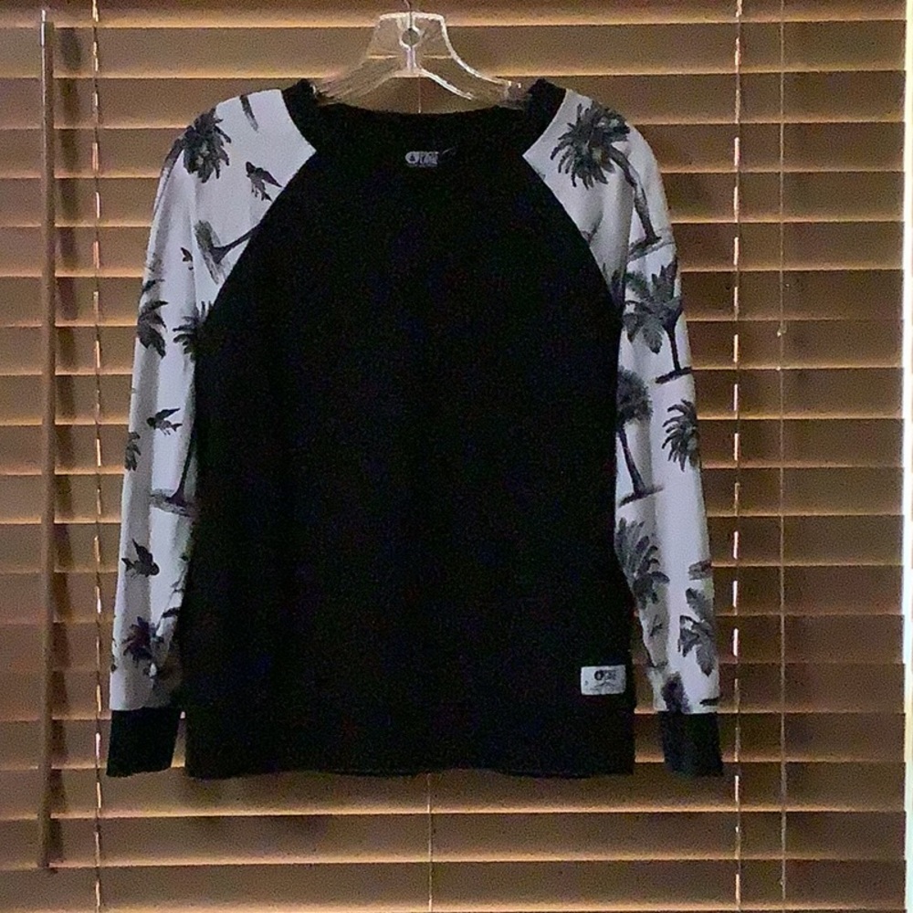 Black and white  Organic Clothing Tropical sweater